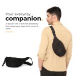Waist Bag for Men Women | Cross Body Fanny Pack Sling Bag for Hiking, Travel, Camping, Outdoor Sports, Cycling | Money Belt with Adjustable Strap (Black) - Image 4