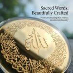 MWL® Ayatul Kursi Car Dashboard Ornament Islamic Calligraphy Round Design | Clear Golden Acrylic with Stand for Protection & Blessings | Rearview Mirror Decor | Ramadan Eid Muslim Gift (9X9 CMS) - Image 3