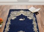 KETOSTICS® Muslim Islamic Prayer Mat/Janamaz Mat, Chenille Look, Soft, Foldable (Blue, Chenille, 4x2) (Blue Moon) - Image 3