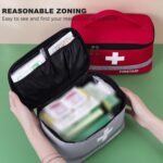 Azonee 2 Pieces First Aid Kit Bags, Empty Medicine Bags, First Aid Bag, Portable Medical Medicine Bags for Outdoor Camping, Travel, Work, Vacation (Red) Modern - Image 4