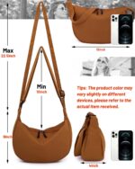 Crossbody Sling Bag for Women Men Trendy, Crescent Bag with Adjustable Strap, 2 Zippers Lightweight - Image 3
