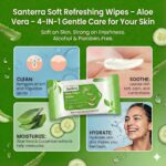 Refreshing Wet Wipes Enriched with Natural Aloe Vera Essence & Mint, Pack of 2 (40 Wipes) Cleansing & Daily Hygiene | Soft Refreshing Face Wipes with Aloe Vera & Mint | Skin-Friendly Instant Wipes for Travel & Gym | - Image 6