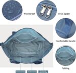 Storite Nylon Imported Foldable Travel Duffle Bag for Women, Expandable Lightweight Waterproof Carry Weekender Overnight Luggage Bag (Style1, Blue) - Image 4