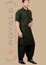 Men's Cotton Blend Pathani Kurta Pyjama Suit - Image 4