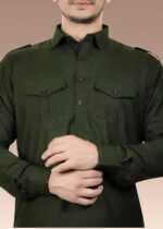 Men's Cotton Blend Pathani Kurta Pyjama Suit - Image 6