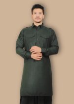 Men's Cotton Blend Pathani Kurta Pyjama Suit - Image 9