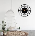 Arabs Arabic Number Metal Analog Islamic Wall Clock (50 CM) | Elegant & Durable Design | Metal Frame with Arabic Numerals | Silent & Precise Movement | Perfect for Home, Office & Mosque Décor, Black - Image 3