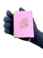 Pink Velvet Mini Qur'An With Golden Brass Cutout And Fancy Box - Image 5