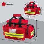 Redcube Emergency Bag - First Aid Bags Empty - First Responder Bag for Trauma, Professional Multiple Compartment Kit Carrier For Emergency Medical Supplies (Red), Red, Large, Modern - Image 3