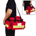 Redcube Emergency Bag - First Aid Bags Empty - First Responder Bag for Trauma, Professional Multiple Compartment Kit Carrier For Emergency Medical Supplies (Red), Red, Large, Modern - Image 4