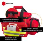 Redcube Emergency Bag - First Aid Bags Empty - First Responder Bag for Trauma, Professional Multiple Compartment Kit Carrier For Emergency Medical Supplies (Red), Red, Large, Modern - Image 5