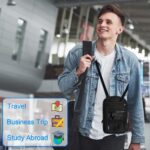 Travel Neck Wallet Passport Holder RFID Blocking, Passport Organiser Bag, Security Bag, Travel Accessories, Air Ticket Bag, Chest Pocket for Men Women for Smartphone Travel Documents Money black - Image 4