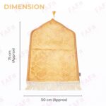 FAF Kids Janamaz Velvet Prayer Mat | Children Islamic Prayer Rug for Boy & Girl (1 to 10) | Soft Thick Namaz Mat, Portable Travel Janemaaz | Mussalla for Home, Mosque & Ramzan, Hajj and Umrah (Golden) - Image 3