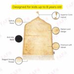 FAF Kids Janamaz Velvet Prayer Mat | Children Islamic Prayer Rug for Boy & Girl (1 to 10) | Soft Thick Namaz Mat, Portable Travel Janemaaz | Mussalla for Home, Mosque & Ramzan, Hajj and Umrah (Golden) - Image 5