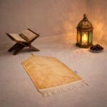 FAF Kids Janamaz Velvet Prayer Mat | Children Islamic Prayer Rug for Boy & Girl (1 to 10) | Soft Thick Namaz Mat, Portable Travel Janemaaz | Mussalla for Home, Mosque & Ramzan, Hajj and Umrah (Golden) - Image 6