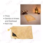 FAF Kids Janamaz Velvet Prayer Mat | Children Islamic Prayer Rug for Boy & Girl (1 to 10) | Soft Thick Namaz Mat, Portable Travel Janemaaz | Mussalla for Home, Mosque & Ramzan, Hajj and Umrah (Golden) - Image 8