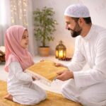 FAF Kids Janamaz Velvet Prayer Mat | Children Islamic Prayer Rug for Boy & Girl (1 to 10) | Soft Thick Namaz Mat, Portable Travel Janemaaz | Mussalla for Home, Mosque & Ramzan, Hajj and Umrah (Golden) - Image 10