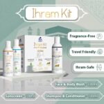 Ihram Kit for Hajj & Umrah | Face & Body Wash, Sunscreen, Shampoo & Conditioner For Men & Women | Travel Friendly & Fragrance Free | Gift Set for Hajj and Umrah Pilgrims | Pack of 3 x 100 ml - Image 3