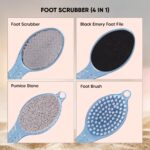 VEGA 4 in 1 Feet Pedicure Tools with Foot Scrubber, Pumice Stone, Foot Rasp and Black Emery for Home Foot Care, Soft Care | Foot File Callus Remover - Multi Purpose Pedicure & Manicure Tool, (PD-02) - Image 3
