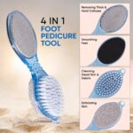 VEGA 4 in 1 Feet Pedicure Tools with Foot Scrubber, Pumice Stone, Foot Rasp and Black Emery for Home Foot Care, Soft Care | Foot File Callus Remover - Multi Purpose Pedicure & Manicure Tool, (PD-02) - Image 4
