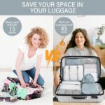 Flyngo 8 Pcs Travel Organizer Pouch Packing Cubes For Clothes Space Savers Bags Cosmetics/Underwear/Socks/Shoes Toiletry Bag Laundry Organiser (Grey) - Nylon - Image 3