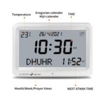 Azan Clock, Automatic Worldwide Digital 8 Azan Prayer Sounds Muslim Prayer Clock for USA Home Decor (White-1) - Image 3