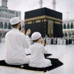 Combo of 2 Janamaz Velvet Prayer Mat | one Kid + one Adult (Pack of 2) | Soft Thick Islamic Prayer Rug Set for Children & Grown Ups | Premium Namaz Mat for Home, Ramdan, Hajj and Umrah (Black) - Image 5