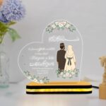 Personalized Islamic LED Acrylic Lamp | Qur’an 30:21 Ayat Gift | Custom Couple with Floral Design | Anniversary, Nikah & Wedding Light | Muslim Home Decor, Housewarming Gift (5.5x5.5 Inch) - Image 3