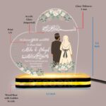 Personalized Islamic LED Acrylic Lamp | Qur’an 30:21 Ayat Gift | Custom Couple with Floral Design | Anniversary, Nikah & Wedding Light | Muslim Home Decor, Housewarming Gift (5.5x5.5 Inch) - Image 6