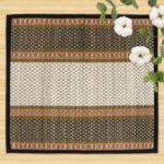 HOKIPO Natural River Grass Handcrafted Pooja Floor Mats/Meditation Prayer, Sittting, Aasan Mat Chatai Set of 2, 18x18 Inches (IN78-BLK*2) - Image 4