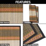 HOKIPO Natural River Grass Handcrafted Pooja Floor Mats/Meditation Prayer, Sittting, Aasan Mat Chatai Set of 2, 18x18 Inches (IN78-BLK*2) - Image 5