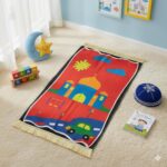 HADIYAH Rectangle Adventure Kids Design Premium Janamaz | Prayer Mat with Name Customisation Option | Soft Velvet Prayer Rug - Image 6