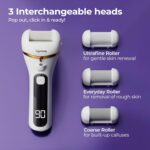 Lifelong PediGlide+ 14-in-1 Callus Remover | 14-in-1 Pedicure Kit | Electric Foot Scrubber | 3 Changeable Roller Heads | 3 Speed Settings | Crack Heel Repair | Dead Skin Remover | IPX6 Waterproof - Image 4