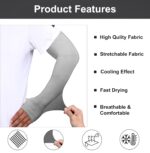 UV Protection Arm Sleeves with Thumb Holes, Nylon Sun Protection Hand Cover for Running and Cycling, Unisex - Image 4