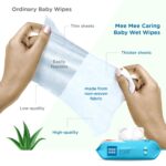 Mee Mee Wet Wipes for Baby Skin with Aloe Vera | 72 Wipes x Pack of 3-216 Wipes | Paraben Free, Fragrance Free, pH Balanced, Dermatologically Safe, Baby Wipes Combo | Pack With Lid - Image 3