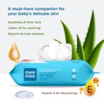 Mee Mee Wet Wipes for Baby Skin with Aloe Vera | 72 Wipes x Pack of 3-216 Wipes | Paraben Free, Fragrance Free, pH Balanced, Dermatologically Safe, Baby Wipes Combo | Pack With Lid - Image 4