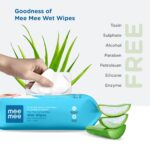 Mee Mee Wet Wipes for Baby Skin with Aloe Vera | 72 Wipes x Pack of 3-216 Wipes | Paraben Free, Fragrance Free, pH Balanced, Dermatologically Safe, Baby Wipes Combo | Pack With Lid - Image 5