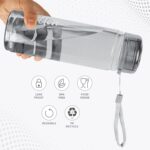 MILTON Hector 1000 Water Bottle, 1 Litre, Reusable Plastic Fridge Bottle, BPA Free and Leak Proof Bottles for Travel, Work, Pack of 1, Grey - Image 3