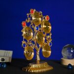 Golden Tree Shaped Islamic Showpiece Allah, Mohammed & Quranic Ayats Printed Elegant Plastic Table Decor for Home, Office & Gift Purpos - Image 4