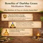 Handwoven Natural Darbha Grass Kusha Asana Meditation Mat (24x20) inch - Pooja, Yoga & Prayer Mat | Eco-Friendly, Stylish Home Decor - Image 4