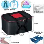 Storite Nylon Big Underbed Storage Bag Moisture Proof Cloth Organiser with Zippered Closure and Handle(BlackRed, 54x46x28cm) Rectangular - Image 3