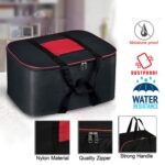 Storite Nylon Big Underbed Storage Bag Moisture Proof Cloth Organiser with Zippered Closure and Handle(BlackRed, 54x46x28cm) Rectangular - Image 4
