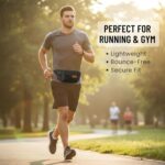 Goldfinch Waist Bag for Men & Women | Water-Resistant Crossbody Waist Sport Pouch with 2 Zippered Compartments, Back Pocket & Adjustable Strap for Travel, Money, Passport, Running, Gym Use | Black - Image 4