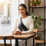 Goldfinch Waist Bag for Men & Women | Water-Resistant Crossbody Waist Sport Pouch with 2 Zippered Compartments, Back Pocket & Adjustable Strap for Travel, Money, Passport, Running, Gym Use | Black - Image 10