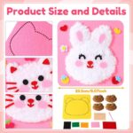 3PCS Embroidery Kit for Kids, DIY Cartoon Craft Set with 3 Animal Designs, Complete Embroidery Kit for Beginners, Includes Cat Rabbit Panda Patterns, Creative Embroidery Kit for Kids Activity - Image 3