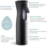 INOVERA (LABEL) Refillable Empty Mist Water Spray Bottle for Taming Hair in Morning, Hairstyling, Plants, Pets (Black, 300ml) - Image 3