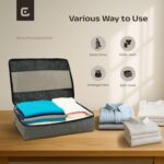 Crasome Packing Cubes for Travel, Travel Organizer for Men & Women, Toiletries & Clothes Storage Bags, Travel Organizer Packing Bags, Pack of 3 (Cube1-Grey-Pack3) - Image 3