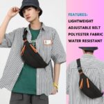 Waist Bag for Men Women | Cross Body Fanny Pack for Hiking, Travel, Camping, Outdoor Sports, Cycling | Money Belt with Adjustable Strap (Black) - Image 3