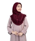 Mehar Little Gushan Hijab for Girls – Soft Structable Kids Hijab with Ruffle Design | Ready-to-Wear Islamic Scarf for School, Prayer & Daily Use - Image 3