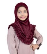 Mehar Little Gushan Hijab for Girls – Soft Structable Kids Hijab with Ruffle Design | Ready-to-Wear Islamic Scarf for School, Prayer & Daily Use - Image 5